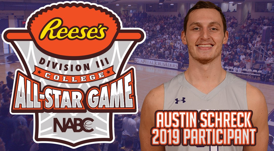Big day for Austin Schreck, our guard is one of the 20 senior student-athletes selected to play in the 2019 <a href="/NABC1927/">NABC</a> <a href="/reeses/">REESE'S</a> DIII College All-Star Game this Saturday! 🌟🥜🍫 #CapMBB #CapFam

📰: athletics.capital.edu/sports/mbkb/20…