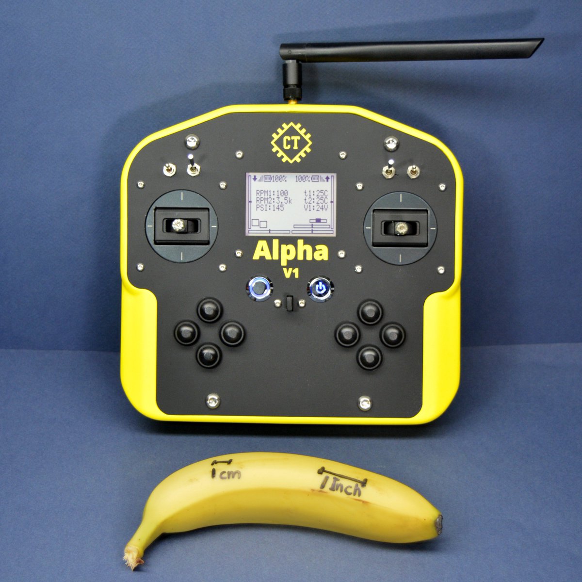 CRAETECH's tweet photo. 🍌Banana for scale, hope it helps with the dimensions of #AlphaV1🕹🕹🚀
🔥🔥🔥
#bananaforscale #craetech #dimensions #ruler #calipers #robotics #roboticscompetition #combatrobot #battlebots #engineeringisfun #roboticsproject #engineeringlife #engineering_jokes #arduinoproject https://t.co/IKOmXIeOI5