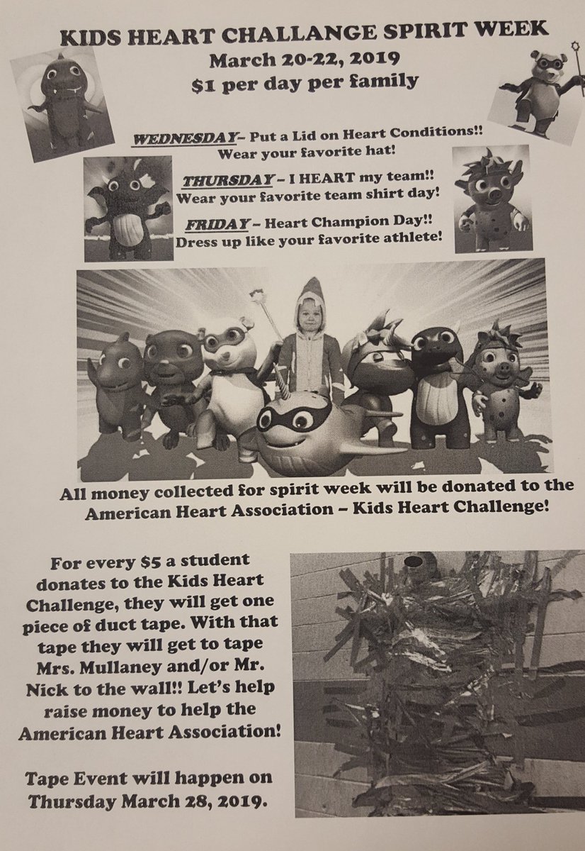 FrcGutermuth's tweet photo. Hello Gutermuth students and families! Please support our Kids Heart Challenge Spirit Week! All money raised will go to the American Heart Association. https://t.co/mC8MENB8ZW