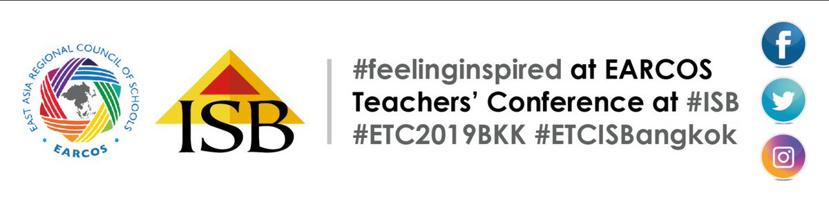 ISBangkok's tweet image. #EARCOS is coming to #ISB!! We can&apos;t wait! To all those teachers coming to ISB - don&apos;t forget to tweet, and post about all the great workshops! Here is a cheat sheet for our #hashtags - #feelinginspired #ETC2019BKK #ETCISBangkok  #personaldevelopment #InternationalSchoolBangkok