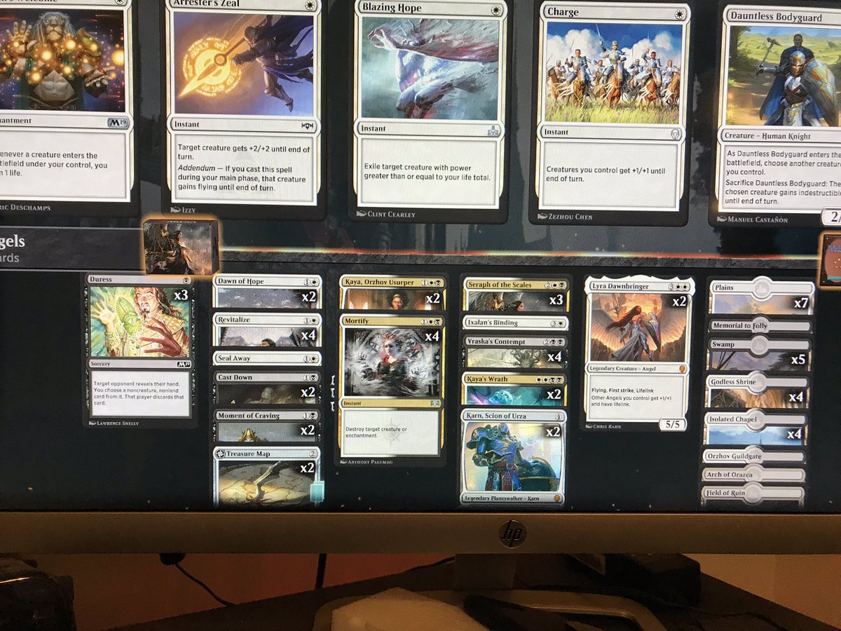 CrabMentality1's tweet photo. Finally got there to Mythic with this sweet BW Angels list. @arenadecklists #MTGA https://t.co/dbCuoggncK