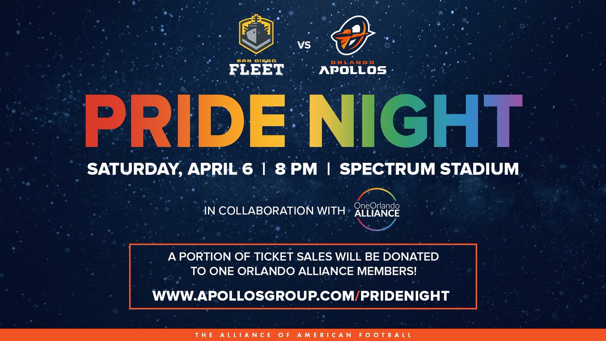 aafAPOLLOS's tweet image. Join the Apollos for our first ever #PrideNight on April 6th.

🏹#TakeAim | 🎟: bit.ly/SinkTheFleet