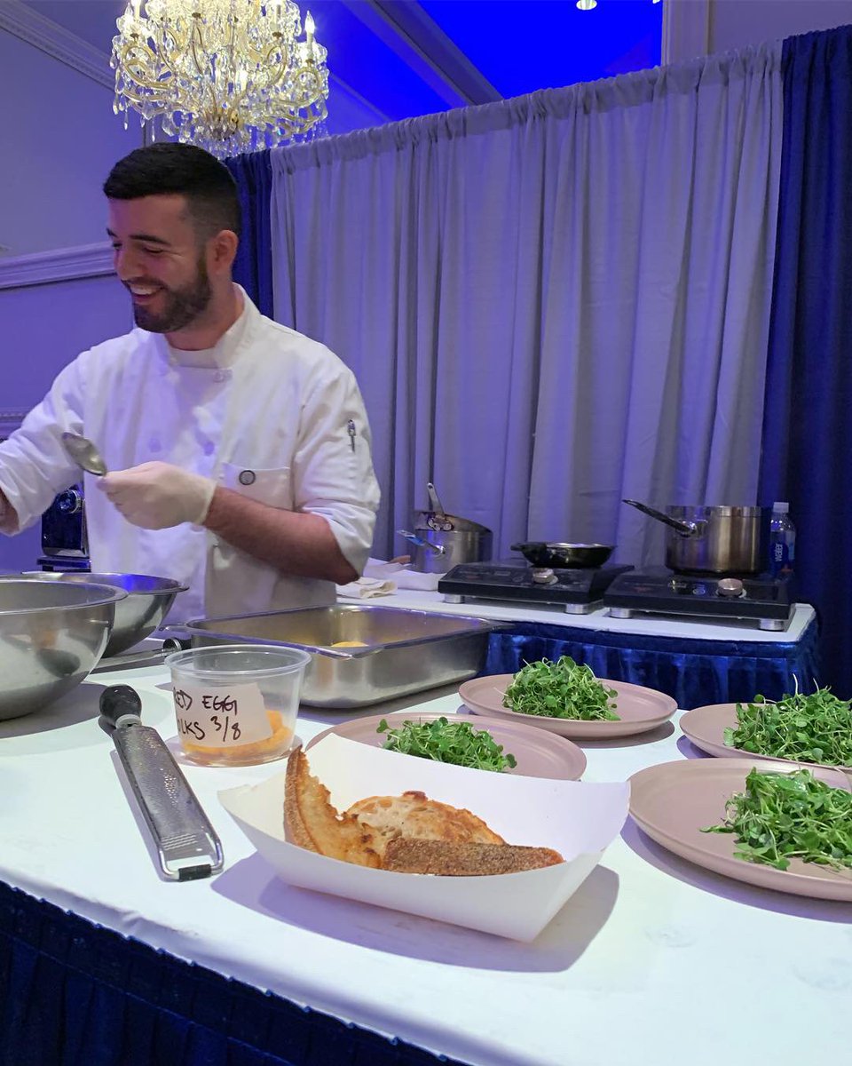 OFCC_1915's tweet photo. We’re incredibly proud of our very own Chef Ryan competing today in the CMAA Clash of the Club Chefs. That egg yolk ravioli has us dreaming 🤤 #OFCCFood #ClubChefs #Foodie https://t.co/seShbOOS7p