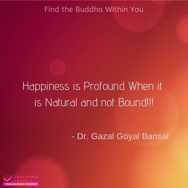 gazal_chetan's tweet photo. Happiness is Profound When it is Natural and Not Bound!!!
#Conscience_Connect
#Make_a_Difference
#Inspirational
#FindtheBuddhaWithin #DrGazalGoyal https://t.co/qRkIOnB0O0