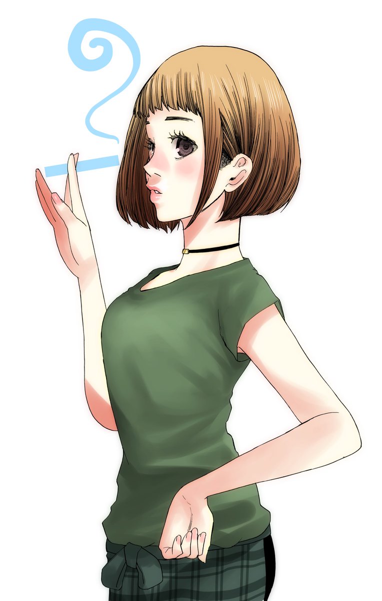 本日マンガクロスにてシガレット&amp;チェリー更新です。
告知絵はお題箱より「先輩の真似をするバイトちゃん」です。



チーフが花粉症で鼻デュルデュルです。
デュルデュルって言いたかっただ… 