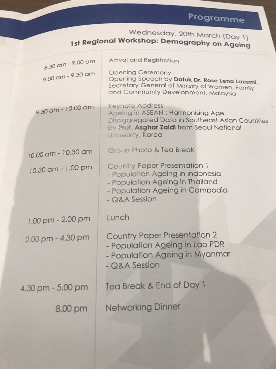 zaidia's tweet photo. Start of #ASEAN wide Research Network on Ageing, in #Malaysia with country leads meeting today & the regional workshop tomorrow.
Links to #TCGAgeing @UNESCAP and the Asia-Pacific Research Network on Ageing #APPRA @oxford_ageing
@HelpAgeAPRO @UNFPAasia @ADB_AgingAsia @SNUnow https://t.co/FY8HwThDhV
