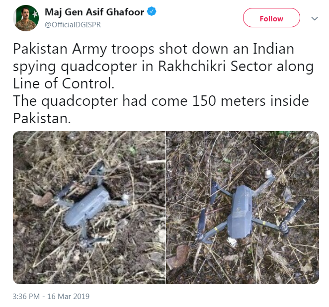 18He's so smart that it seems that he took time out from his very busy schedule to actually go thru this thread above, before posting the next propagandu tweet about 'yet another' Indian 'spy quadcopter' being shot down by the valiant brown panted ones!