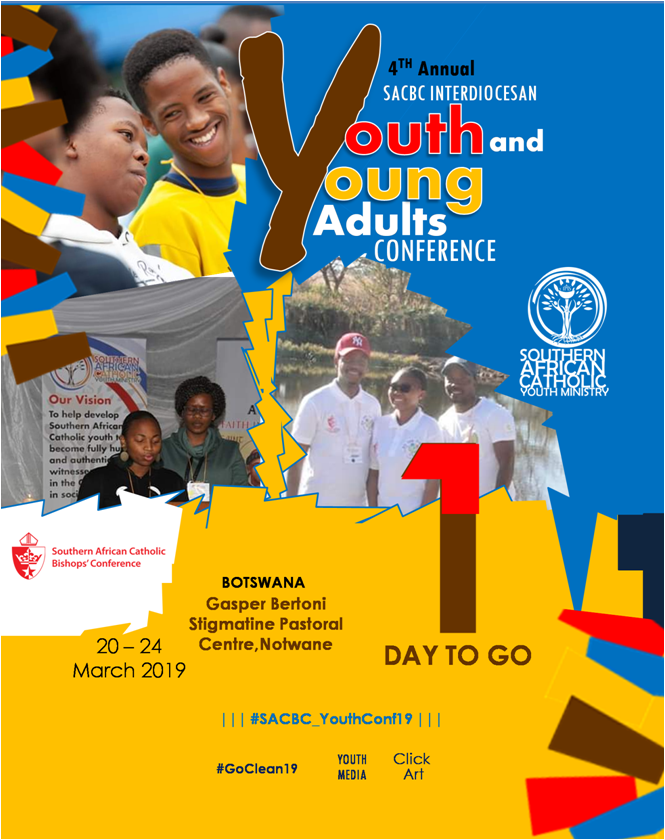 CathYouth_SACBC's tweet photo. 1 Day To Go! Yey! Young, Catholic and Proud! #SACBC_Youth_Conf19 #GoClean19 https://t.co/grWKDHh3Ly