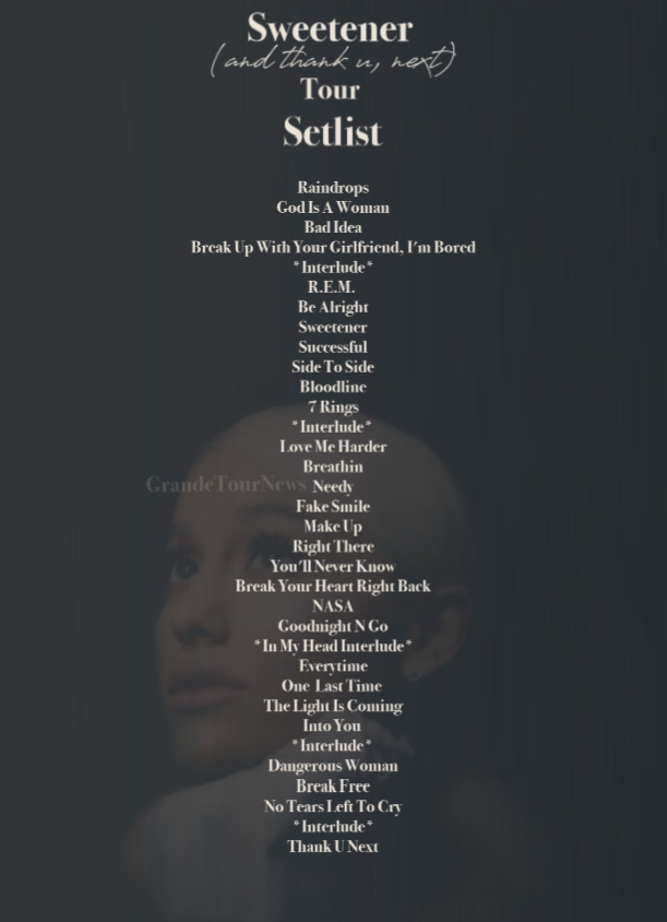 GrandeTourNews's tweet image. The OFFICIAL #SweetenerWorldTour Setlist: