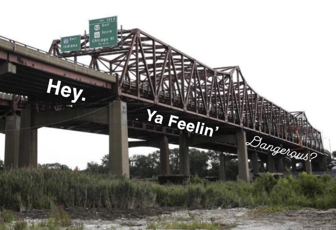 BrianJohnsonnn's tweet photo. How bout that I-80 bridge though...

#I80 #I80bridge #jolietIL #bridge #youfeelinglucky https://t.co/1VniyiWCIV