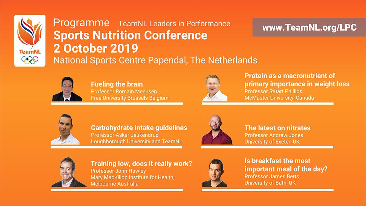 Asker Jeukendrup (@jeukendrup) on Twitter photo Here is the complete programme of the 2019 Leaders in Performance Conference Sports Nutrition in Papendal, The Netherlands. Reserve your place now! TeamNL.org/LPC <a href="/RomainMeeusen/">Romain Meeusen</a> <a href="/jeukendrup/">Asker Jeukendrup</a> @JohnAHawley <a href="/mackinprof/">Stuart Phillips (he/him)</a> <a href="/AndyBeetroot/">Andrew Jones</a> <a href="/DrBSteamjets/">James Betts</a> <a href="/TeamNLtweets/">TeamNL🇳🇱</a> <a href="/nocnsf/">NOC*NSF</a> Here is the complete programme of the 2019 Leaders in Performance Conference Sports Nutrition in Papendal, The Netherlands. Reserve your place now! TeamNL.org/LPC <a href="/RomainMeeusen/">Romain Meeusen</a> <a href="/jeukendrup/">Asker Jeukendrup</a> @JohnAHawley <a href="/mackinprof/">Stuart Phillips (he/him)</a> <a href="/AndyBeetroot/">Andrew Jones</a> <a href="/DrBSteamjets/">James Betts</a> <a href="/TeamNLtweets/">TeamNL🇳🇱</a> <a href="/nocnsf/">NOC*NSF</a>