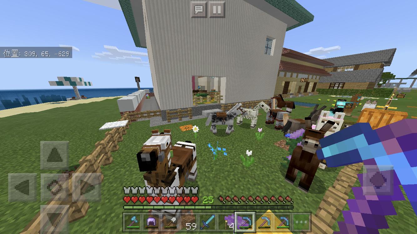 マイクラ中毒者 スケルトンホースとようやく出会えた 二連続もw 合計8頭とも無事 でもとりあえず1頭だけ連れて帰るか 拠点の動物達は誰もスケルトンホースを怖がらず受け入れてくれてるようだな よかった マイクラpe スケルトンホース T