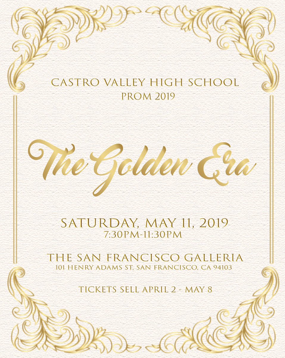 cvhsclass2019's tweet photo. PROM IS HERE! Tickets begin selling Tuesday, April 2. https://t.co/DMgXkrIN4K