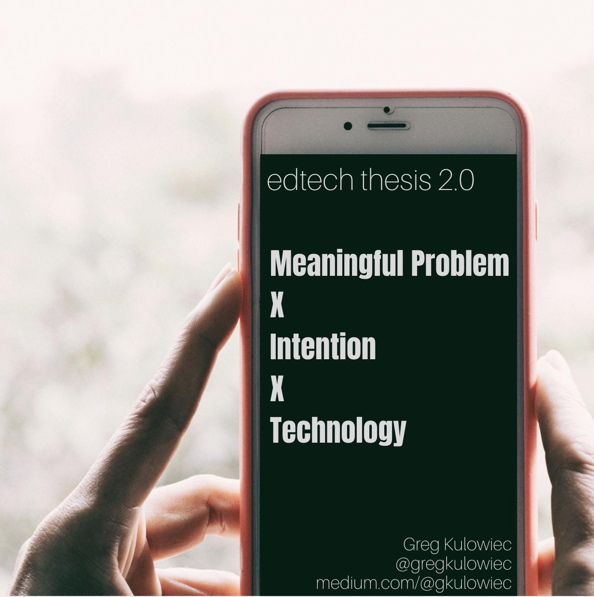 gregkulowiec's tweet image. Technology X Meaningful Problem X Intention = #edtech thesis 2.0
This idea is only a few weeks old, but I'm optimistic on where it can go with future revisions.
medium.com/@gkulowiec/edt…