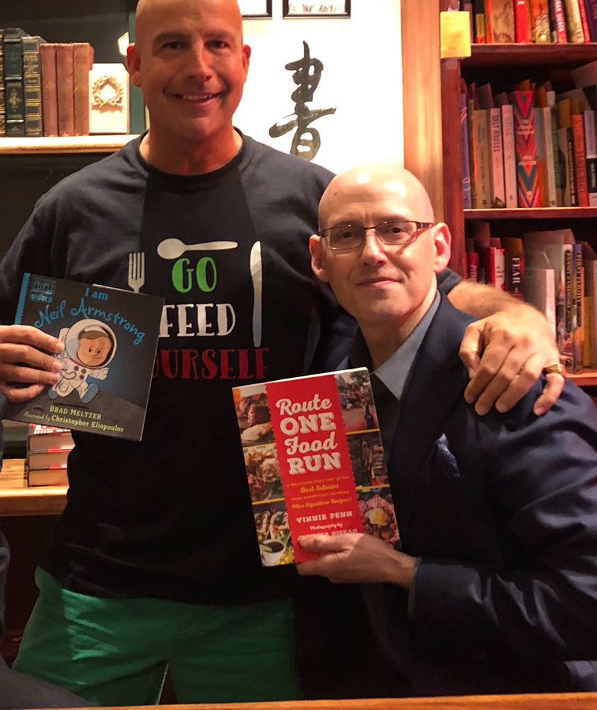 VinniePenn's tweet photo. Special thanks to a special guy. @bradmeltzer took my first show of 2019 on @WRKO680 to the next level today! If you missed it, catch the replay tom AM on The Project at 8:05. @960weli @newsradio1410ct @iHeartRadio #TheFirstConspiracy #heroes #history https://t.co/Cwy4e88jq7
