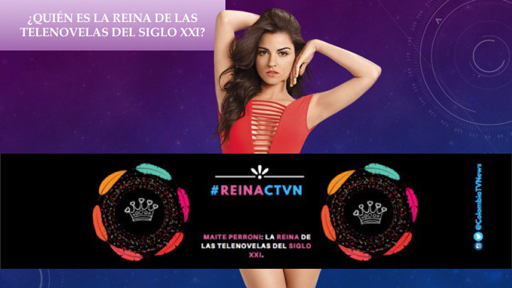 👑#ReinaCTVN👑

Gracias a los miles de votos que recibió, <a href="/MaiteOficial/">Maite Perroni Fan Account</a> ha llegado a la FINAL de nuestra dinámica para elegir a la REINA DE LAS TELENOVELAS DEL SIGLO XXI.

Da retweet si crees que debe ganar. Cada RT es un voto. Vota también en instagram: <a href="/ColombiaTVNews/">ColombiaTVNews</a>.