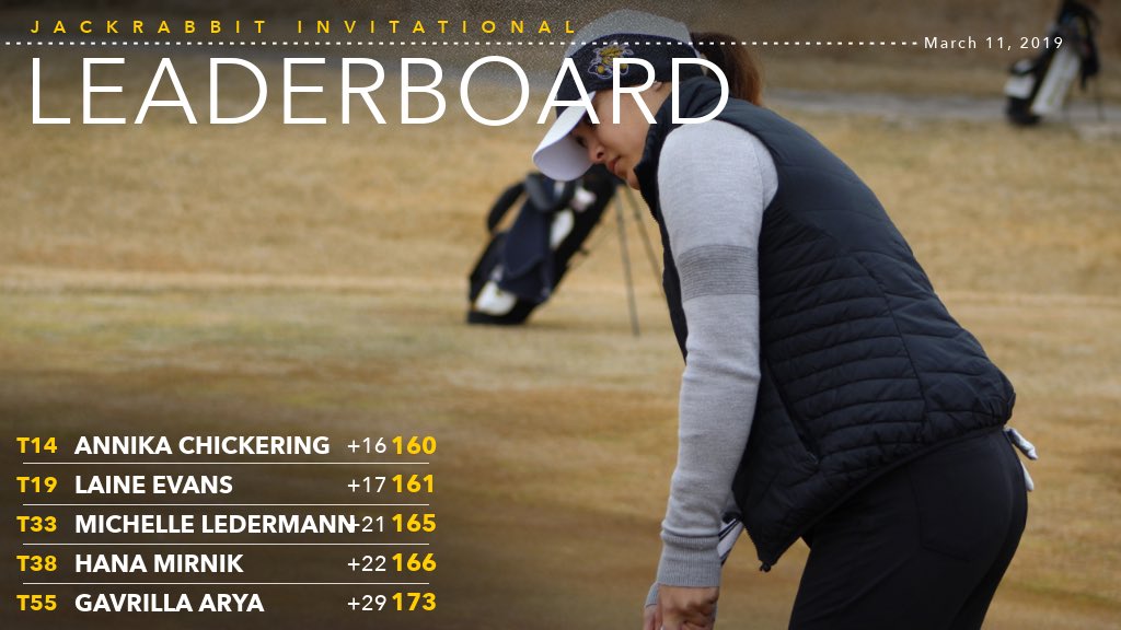 goshockerswglf's tweet photo. After two rounds, @amchickering is on track for her highest career finish. @Laine_Evans 👀 her third top 20 finish this season while the Shockers are in sixth heading into the final round. #watchus https://t.co/l4CQbtfWCi