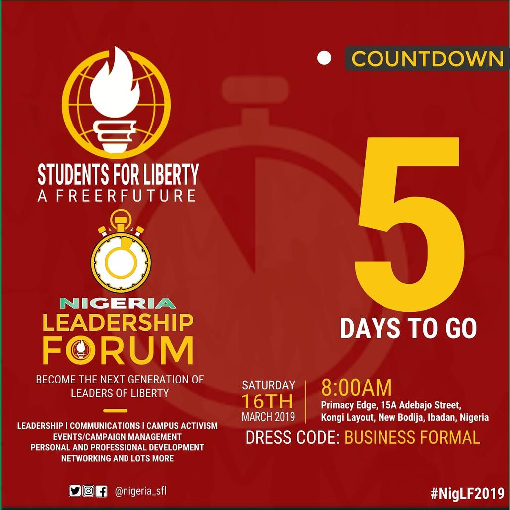 NigeriaSFL's tweet photo. 5 days to go...  #NigLF2019 #lchubpictures @FesobiBayo @AfricanSFL @sfliberty @sfl_kenya  @Mc_Leet @Misty_dotfam https://t.co/5zpbgW9qVA