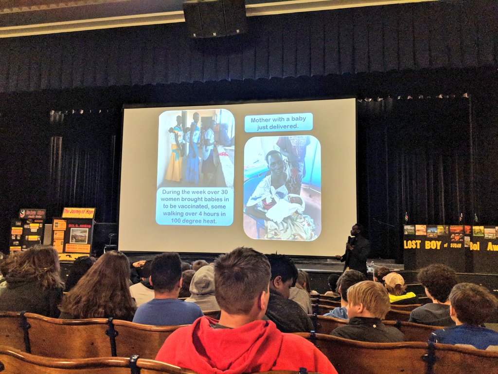 MrsSextonsClass's tweet photo. 7th grade kicks off upcoming service learning projects with artist Bol Aweng today during social studies. #LostBoysOfSudan #ServiceLearning https://t.co/1ZsOY607gW https://t.co/JcmexDfipR