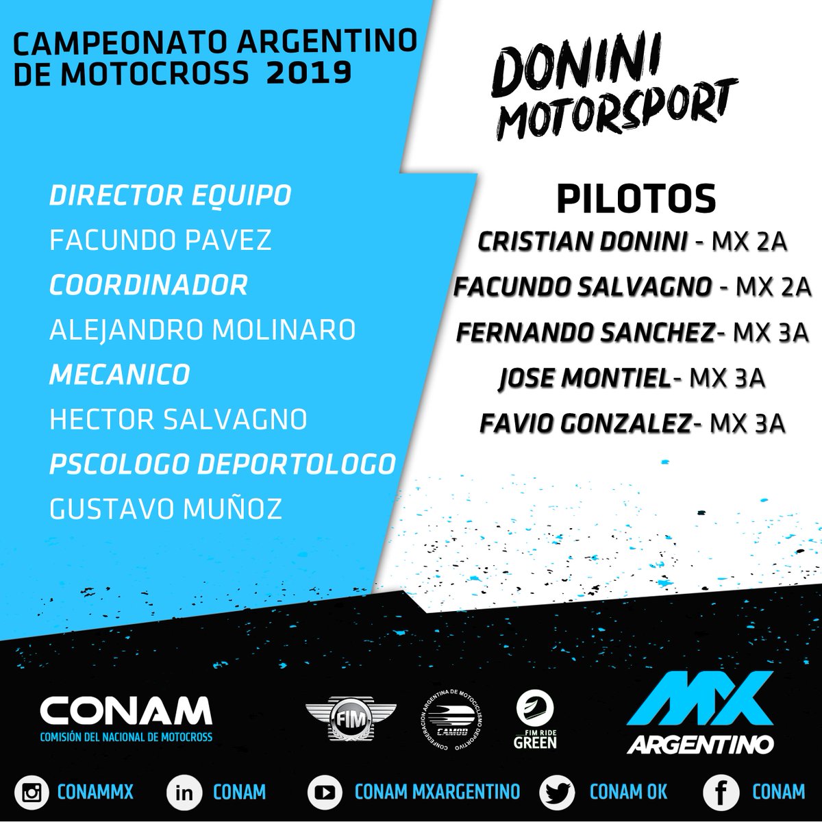 Otro equipos que estará disputando el Campeonato Argentino de Motocross 2019.Gracias por acompañarnos !!
SOMOS EL NACIONAL !!
SEGUINOS !!!
Instagram: <a href="/conammx/">CONAMMX</a> 
Linkedin: Comision del Nacional de Motocross
Youtube: /CONAM MXArgentino
#somoselnacional
#motocross
#mxargentino
#conam