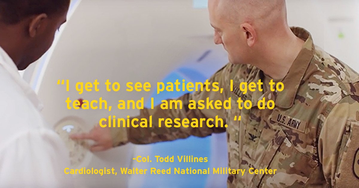 Earn one medical degree and practice medicine in more than three professions. Hear how #ArmyMedicine created more opportunities for Col. Villines, MD, FACC at amedd.libsyn.com/episode-6-one-… #AdvancingMedicine