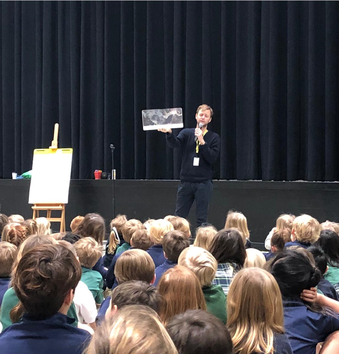 OakHillSchoolTN's tweet photo. Lucky to have children's author @macbarnett of "Square" &amp; "Kid Spy" (among others) on campus today. Great fun for all the students. Thanks to @StaceyGlovers for making it happen! https://t.co/P7yxUBukej