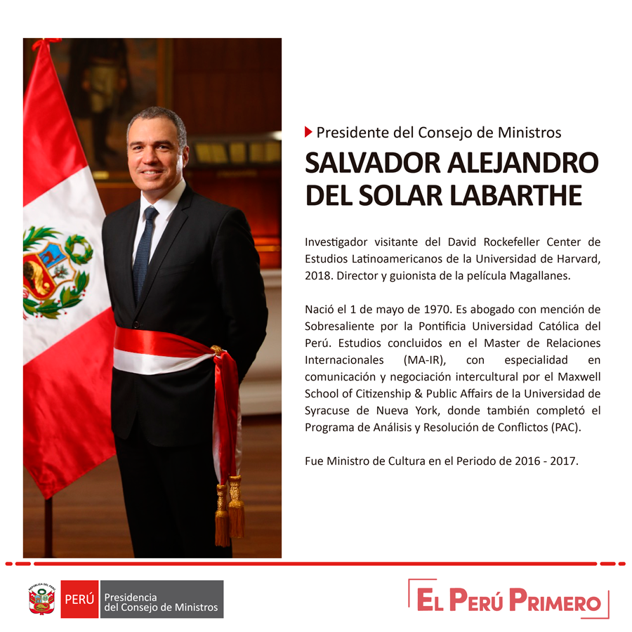 pcmperu's tweet photo. #GabineteDelSolar
📄 Te presentamos la hoja de vida del nuevo jefe del Gabinete, Salvador Del Solar Labarthe https://t.co/uEN68yAXsx
