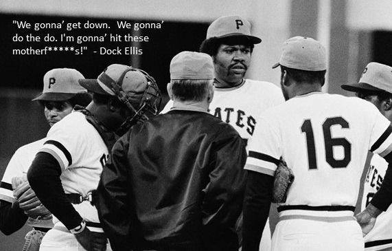 70sBaseball's tweet photo. Happy Birthday to the late Dock Ellis.  In 1974 he deliberately drilled first 3 Reds batters and threw at the next 2 before being removed.
During his only All-Star season, 1971, Dock went 19-9 for @Pirates, then posted 15-7 mark in '72. In '76 he was traded to @Yankees, went 17-8 https://t.co/9suBkHKTZQ