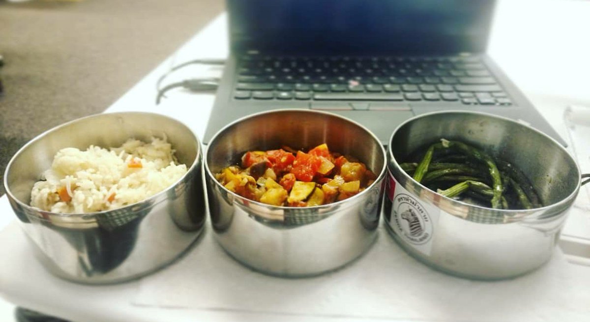 GabrielAdvisor's tweet photo. Lunch for this week. Rice pilaf 🍚, ratatouille 🍅🍆🥒 and roasted asparagus. https://t.co/grla4vzRGf