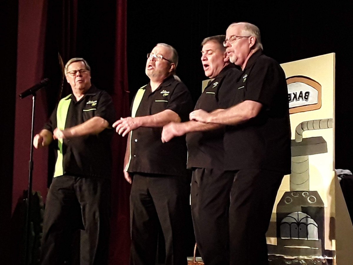 Our Ambassador quartet doing its thing before the youth show at the Broadway in Mt Pleasant