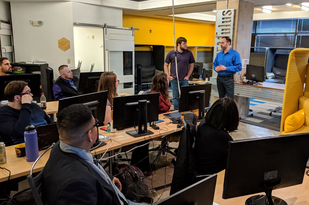 DeepDiveCoding's tweet photo. Huge thank you to @ruralsourcing for coming out to interview our deep divers for Interview Day on Friday. #professionaldevelopment #deepdivecoding #codingbootcamp https://t.co/0inllxufm1