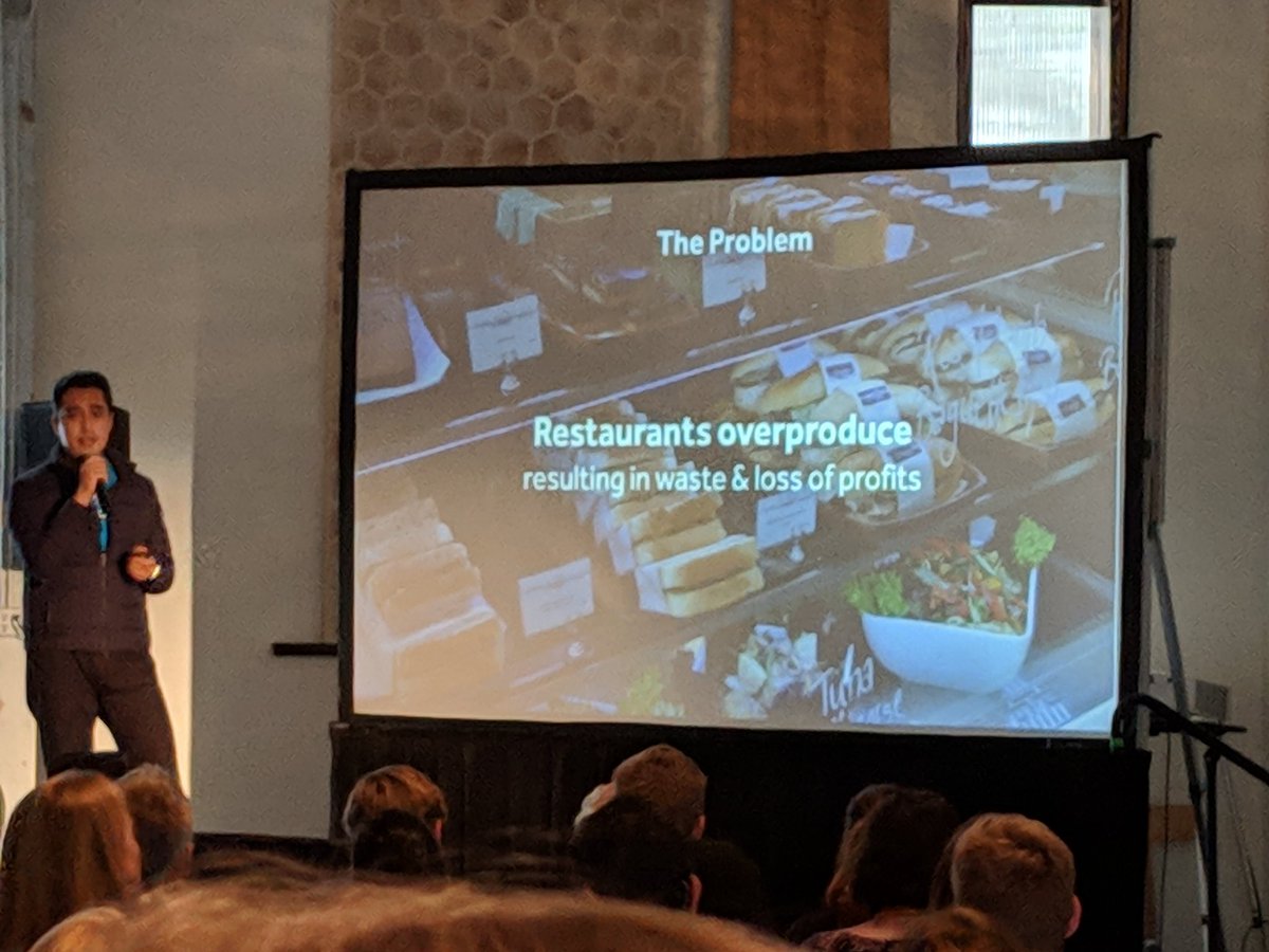 foodcityorg's tweet photo. This is @FoodforAllapp and their mission to eliminate food waste from restaurants. #sxsw #foodcityprize #food https://t.co/4sRiPvafdz
