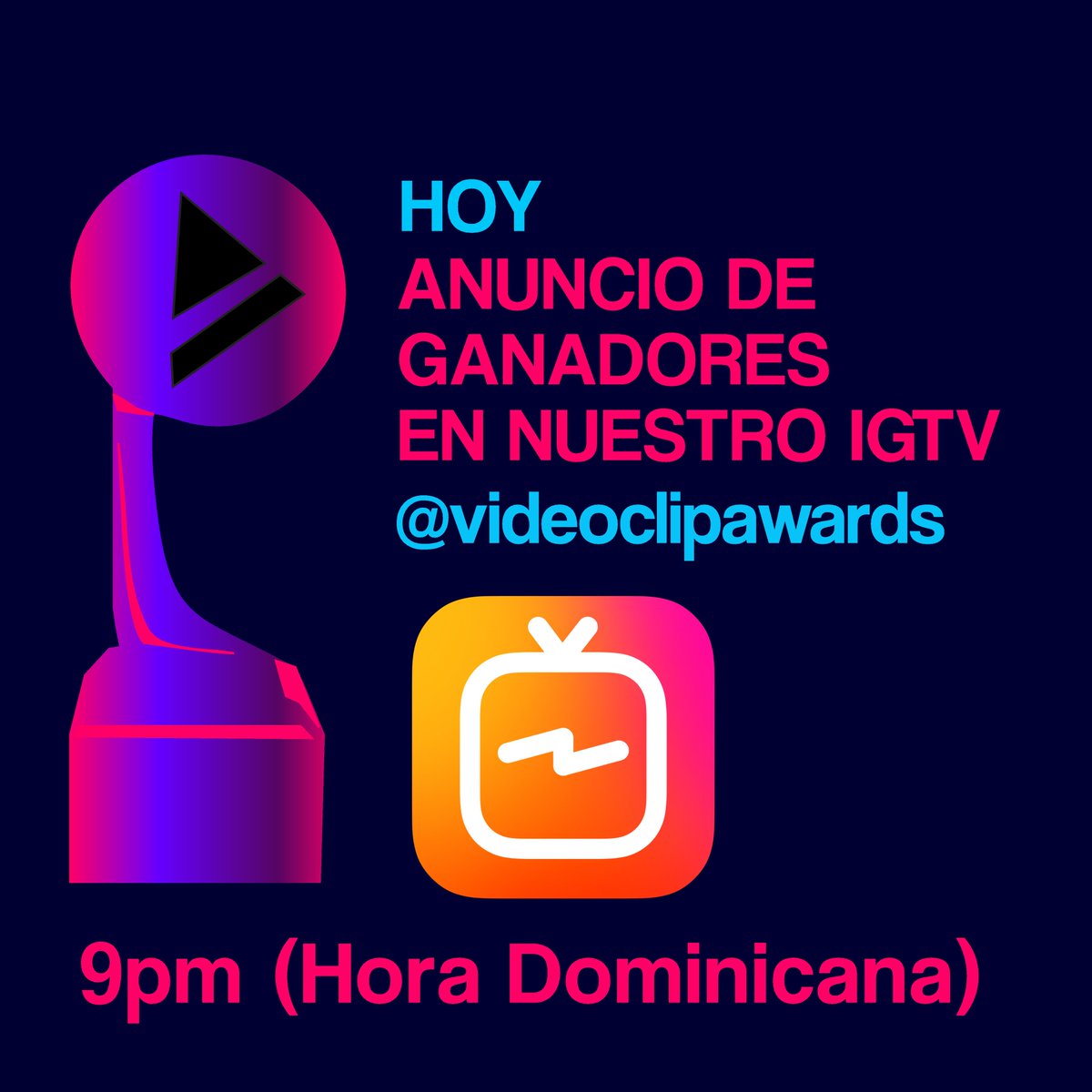 ¡Hoy 9pm!  (Hora Dominicana)