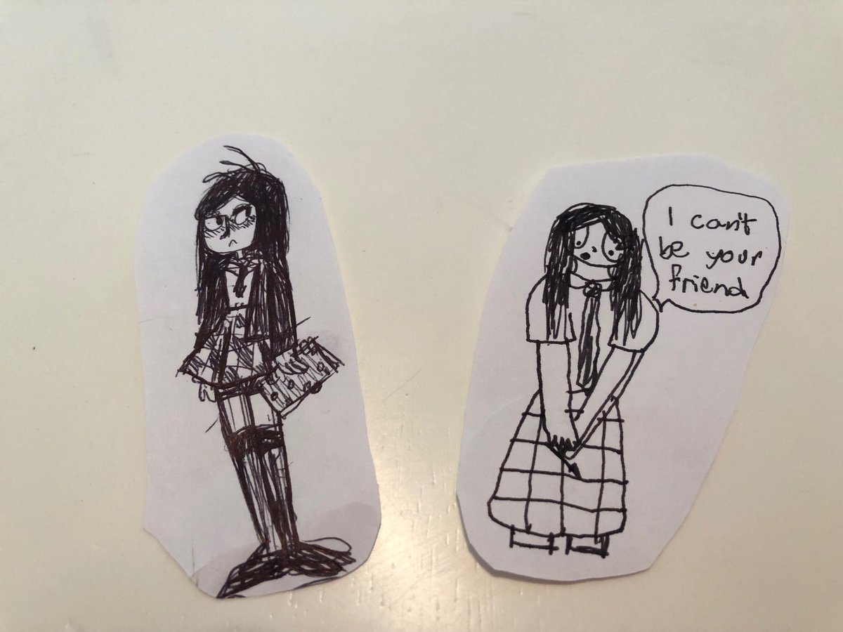 rachelstohler's tweet image. Drawing of Eglantine - a character from my #workinprogresss #BeastiaAmulet - by my girls (ages 13 and 9).