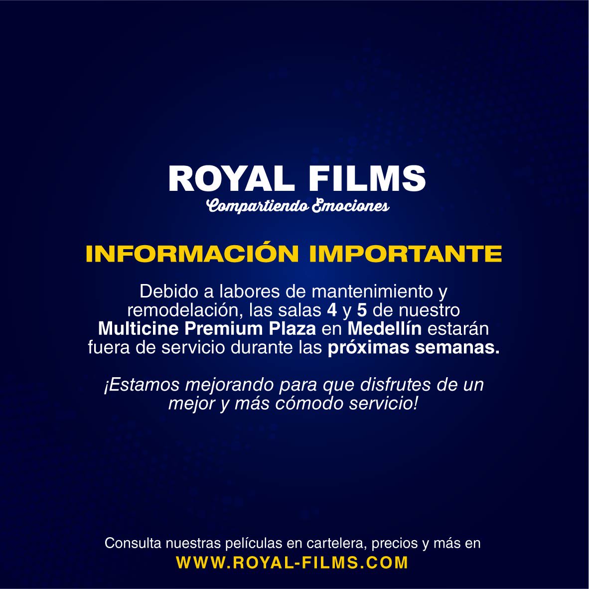 Royal Films On Twitter Estamos Siempre Mejorando Para Ti Es