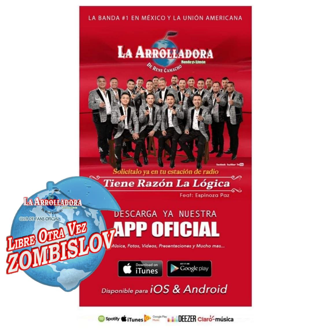 AdrianaPootEk1's tweet photo. ¡Solicítalo YA! "TIENE RAZÓN LA LÓGICA" el nuevo sencillo de La Arrolladora Banda Limón🍋💚 De Don René Camacho ft Espinoza Paz 
¿Qué esperas para hacerlo un gran éxito?
#TieneRazónLaLógica
#ZombisLOV🍋💚 https://t.co/Dzy0zu5V1H