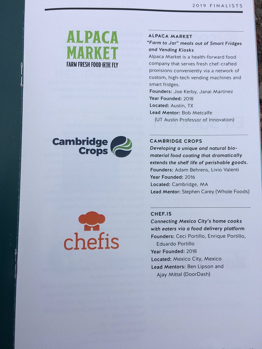 RNAeatsbugs's tweet photo. Great set of pitching #startups today at @foodcityorg #FoodCityPrize finals at @SXSW including:
@growcomputer 
@FoodforAllapp 
@Heliponix 
@Cambridge_Crops
@AlpacaMarket 
@ComersoFr 
#ChefIs
#EnSolucion
#Harvestable 

Incredible ideas, inspiring visions, ambitious founders!
#sxsw https://t.co/FtcxYGKlJT