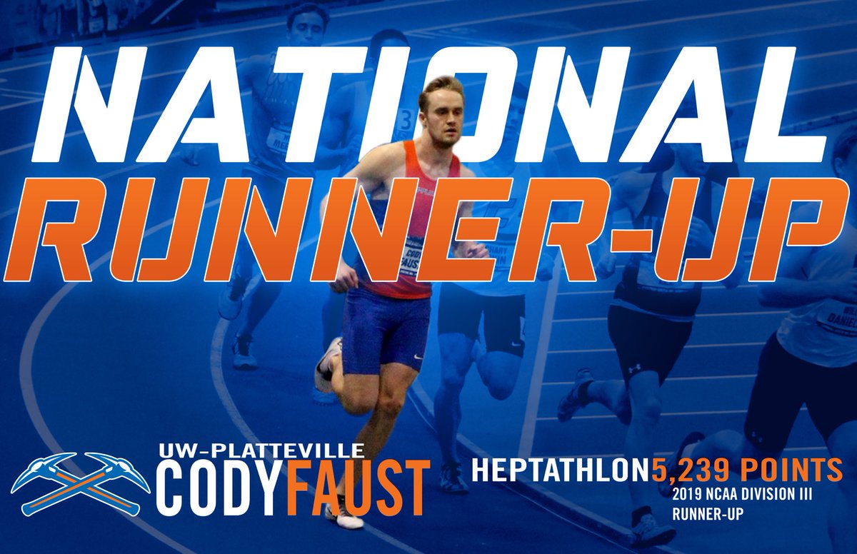 UWPlattTrackXC's tweet photo. Ever wonder how it feels the Monday after a heptathlon? Feels awesome when you’re the national runner-up! Congrats Cody! #CatchingExcellence https://t.co/btVvarohIV