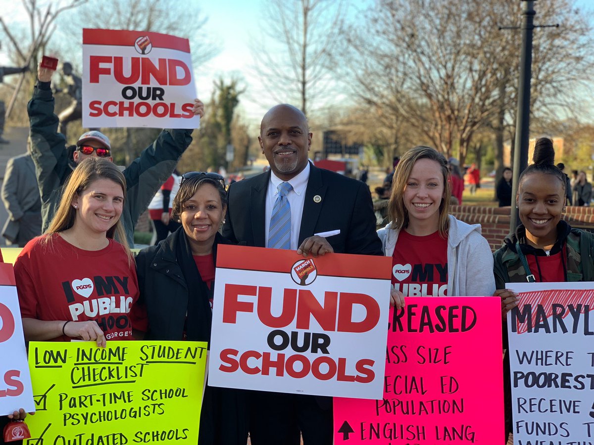 pgcps's tweet photo. We are in Annapolis with teachers, parents and community ready to #MarchforOurSchools! https://t.co/FMuxjK6PbD