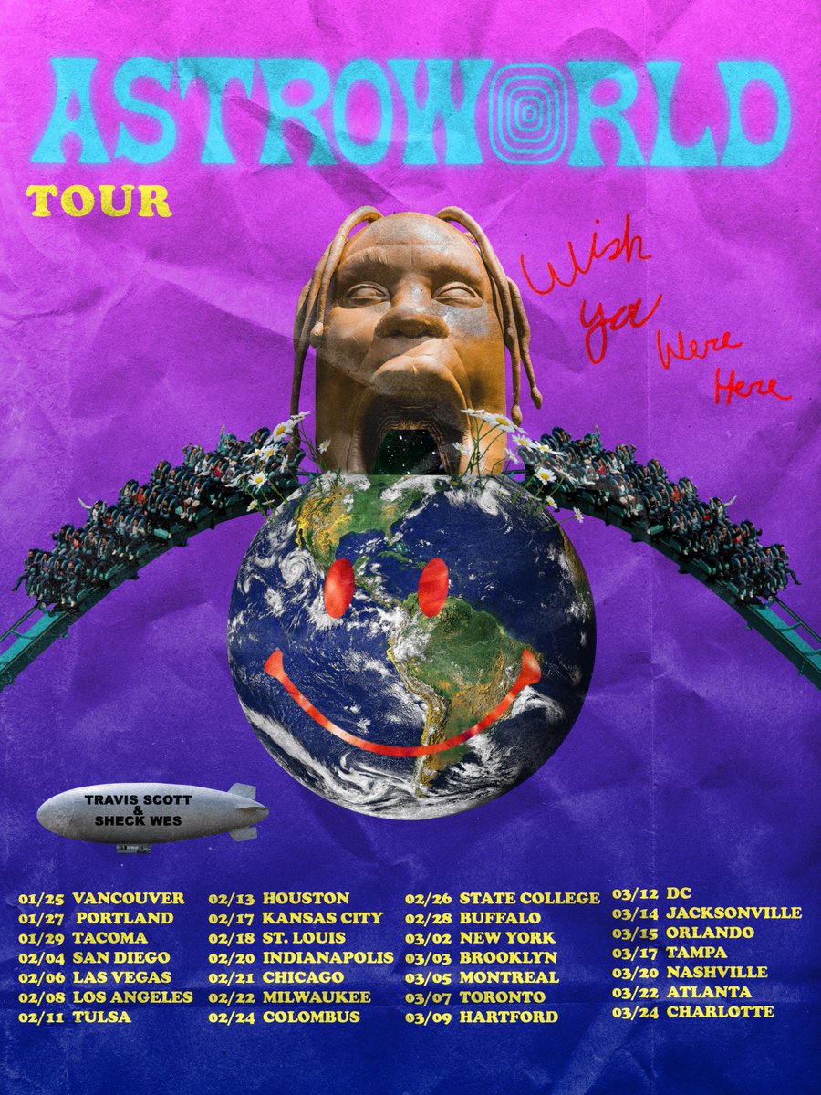 tjblck1's tweet photo. Alt Poster for the Astroworld Tour Leg 2 #astroworldtour #TravisScott #sheckwes #GraphicDesign #GraphicDesigner #posterdesign #tourposter https://t.co/NJCTXfKf2e