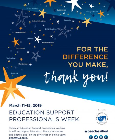 MonroeWAschools's tweet photo. It's Education Support Professionals Week! Please join us in giving a huge thank you to our dedicated and hard working classified staff. 
#WeAreMSD #ESPWeek2019 @PSEClassified https://t.co/AIsJVLHYpc