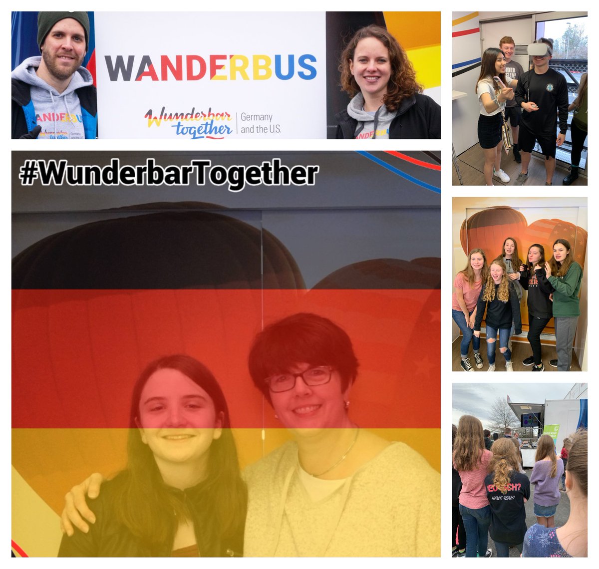 FrauHughes's tweet photo. Der #WanderbUS ist  WUNDERBAR!  Thank you for a terrific program!  @hhshawks03 @OakKnollMS @HanoverSchools  #hcpswl @wunderbar2gethr #JustaddGerman https://t.co/5kRMySkaH4