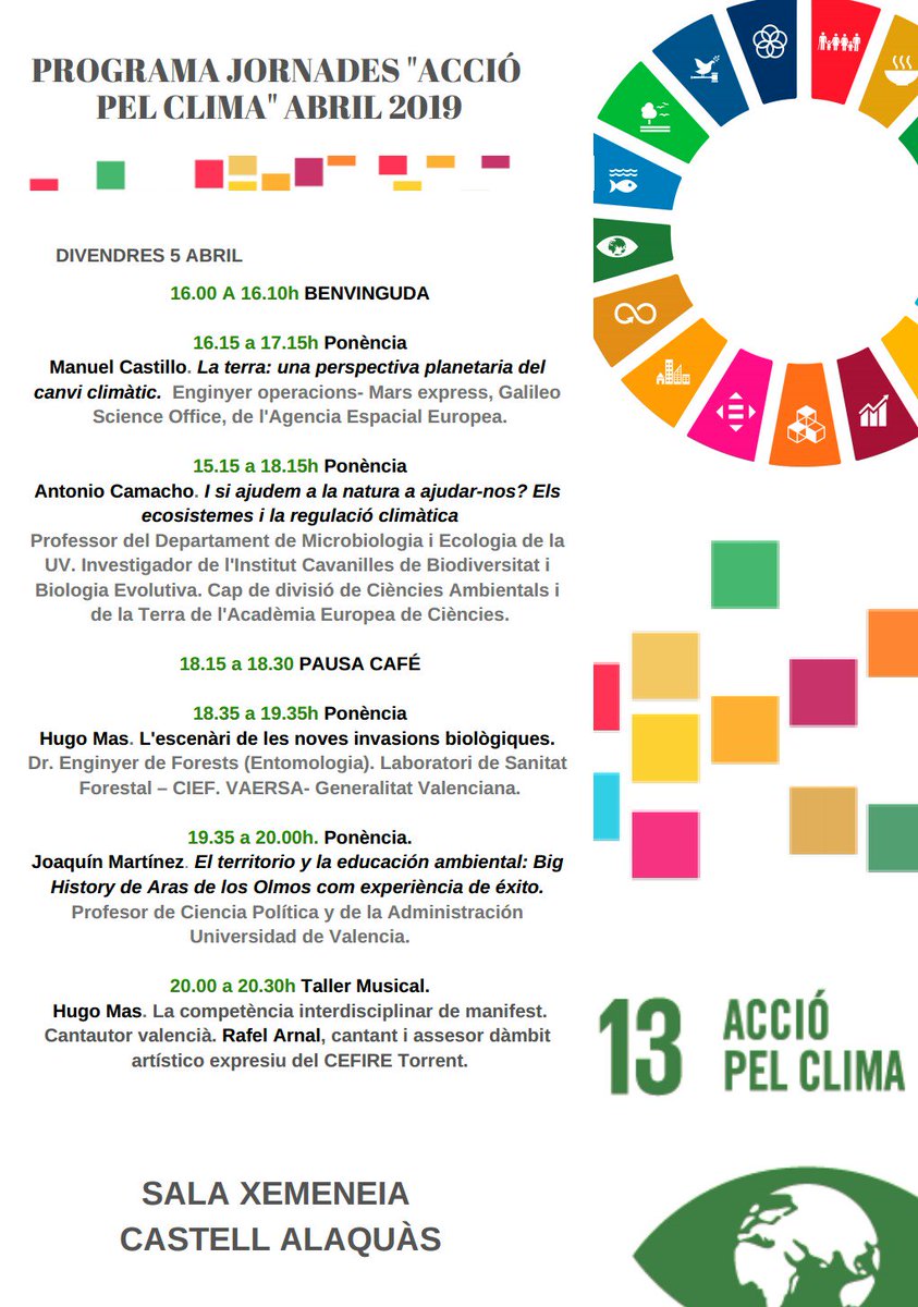 ElisGimGom's tweet photo. Ja tenim les Jornades d'ACCIÓ  PEL CLIMA #ODS13 Sensibilització per a classe, per utilitzar en l'aprenentage de les competències del nostre alumnat! El tema ELS   interessa #StrikeForClimate MIRA PROGRAMACIÓ i apunta't! https://t.co/BmUXMqgk3t @Martamuciano @marzurr @juanfratic https://t.co/ht7mqFjQI5