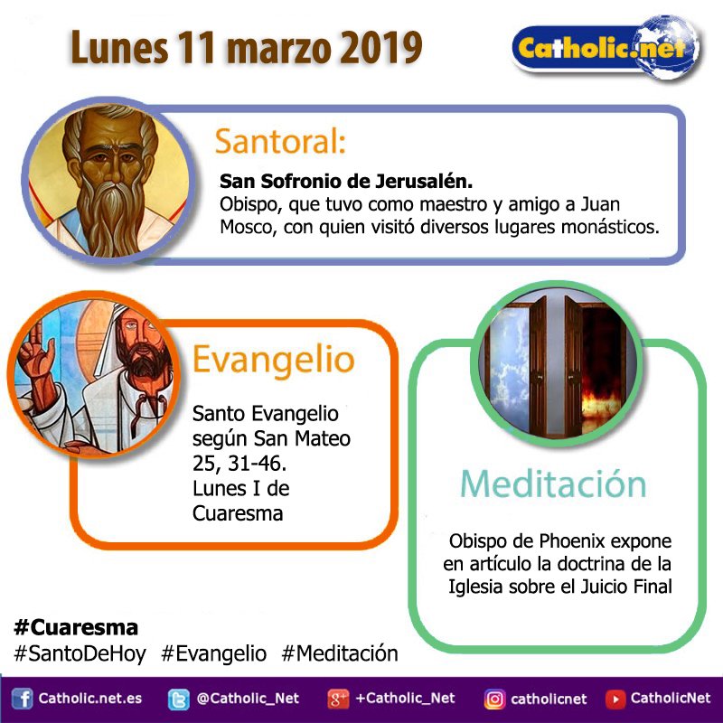 San Sofronio de Jerusalén bit.ly/2tYjpH8 #SantoDeHoy

La medida con que seremos juzgados bit.ly/2XTDdJd #Evangelio

Al final todo tiene que ver con el amor bit.ly/2J5do5H #Meditación