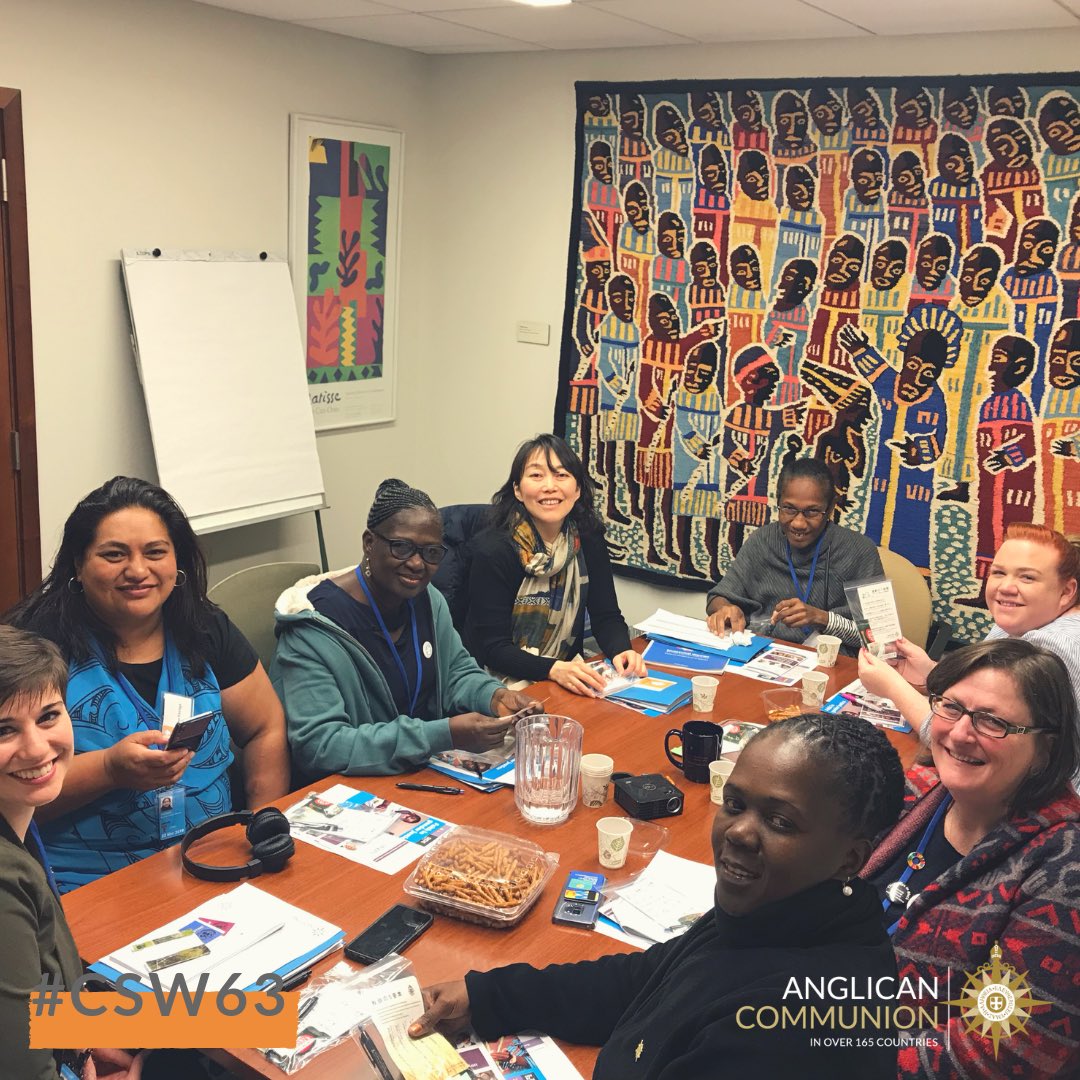 AnglicanWorld's tweet photo. Our delegation has gathered for their first debrief to reflect on a busy first weekend at CSW. #AnglicanCSW #CSW63 #Anglican #Anglicans https://t.co/3wYXqj5OWo
