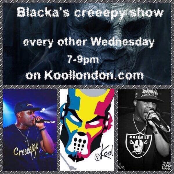 McBlacka's tweet photo. Blacka's creeepy show THIS Wednesday @koollondon 7pm-9pm WITH SPECIAL GUEST ? https://t.co/qVJ2zDnVZj