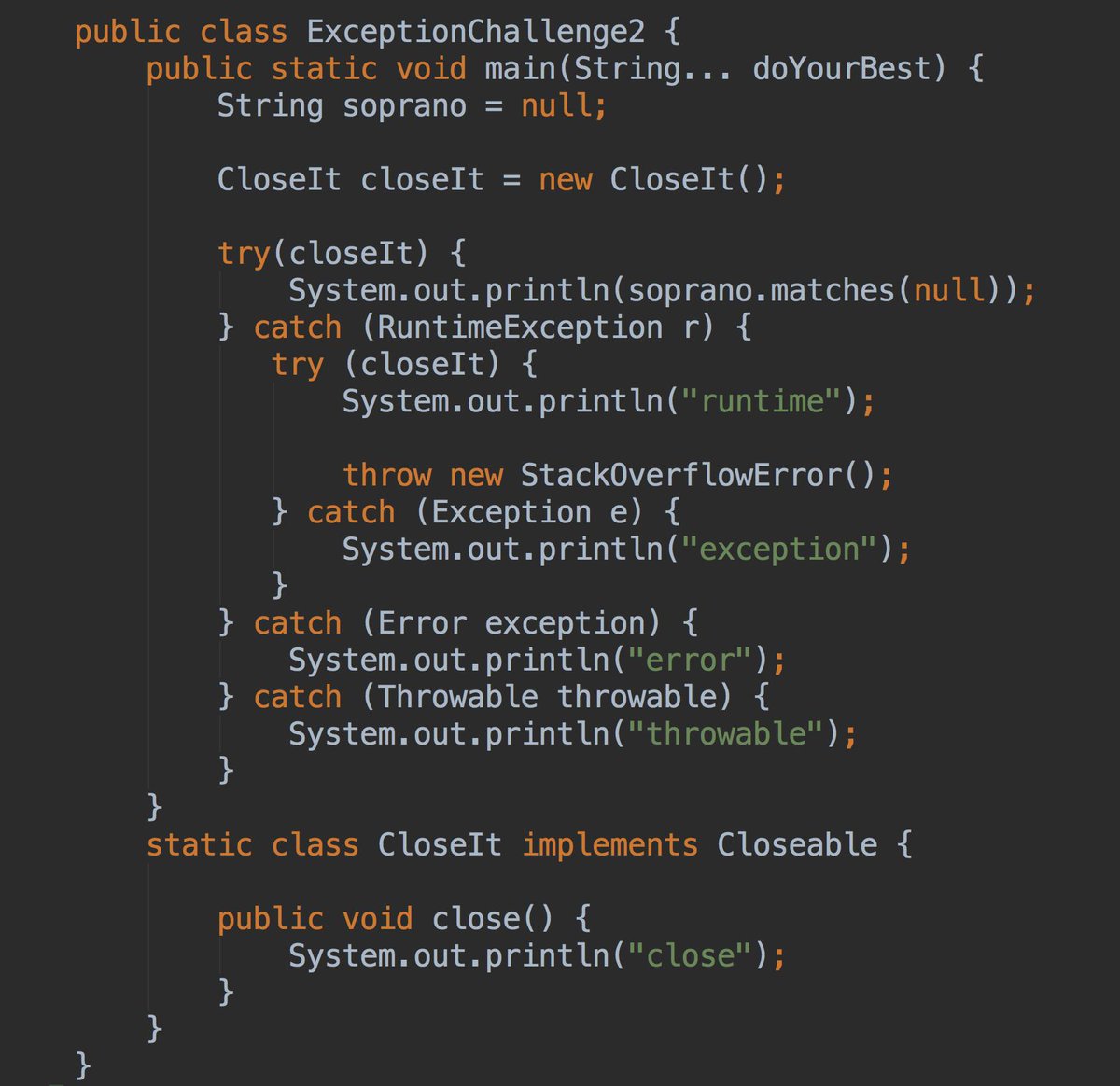 baselogic's tweet image. RT RafaDelNero: Master more recent java concepts by taking the #JavaChallenges!
#JavaChallengesVideos
Check it out:
youtube.com/watch?v=Kq_ohy… Java