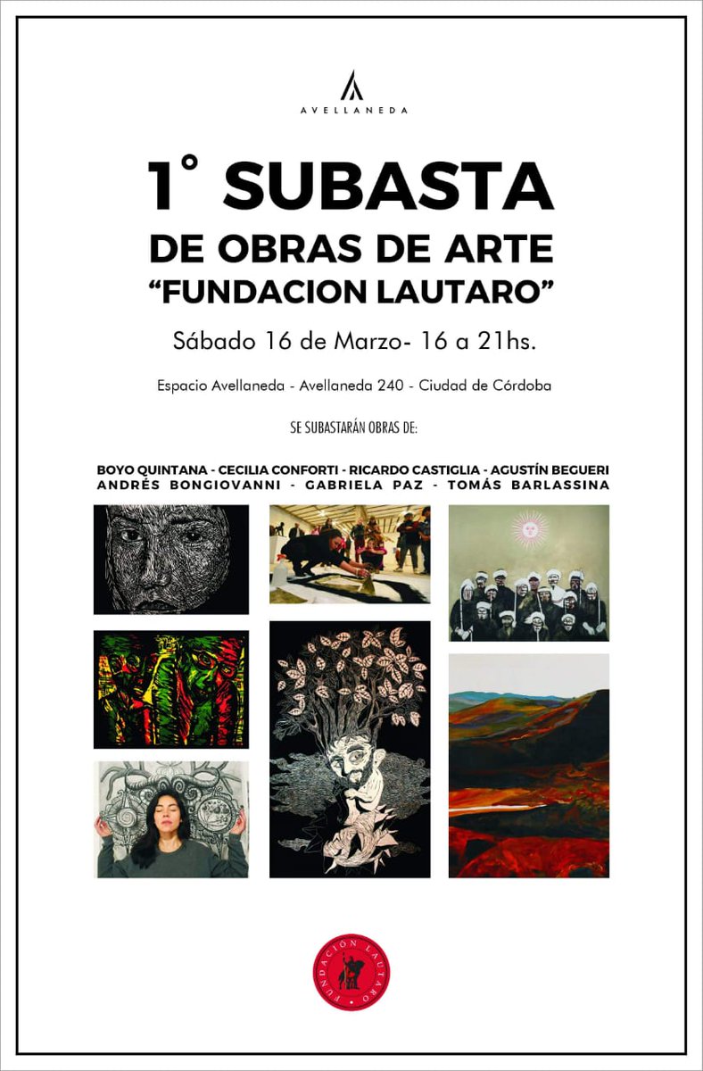 FundaLautaro's tweet photo. Los esperamos en la primer subasta #arte #cultura #cordoba https://t.co/0udmQ4qcOH