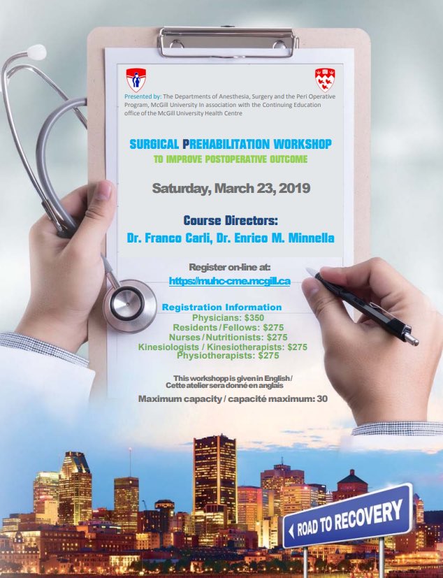 Gabriele Baldini (@gbaldini18) on Twitter photo muhc-cme.mcgill.ca/PREHAB2019/?pa… don’t miss it! Hurry ! Last spots available! <a href="/PREHABmontreal/">PREHABmontreal</a> <a href="/mcgillanesth/">McGill Anesthesia</a> <a href="/McGillGenSurg/">McGill General Surgery</a> <a href="/McGillDeptSurg/">McGill Dept of Surg</a> muhc-cme.mcgill.ca/PREHAB2019/?pa… don’t miss it! Hurry ! Last spots available! <a href="/PREHABmontreal/">PREHABmontreal</a> <a href="/mcgillanesth/">McGill Anesthesia</a> <a href="/McGillGenSurg/">McGill General Surgery</a> <a href="/McGillDeptSurg/">McGill Dept of Surg</a>