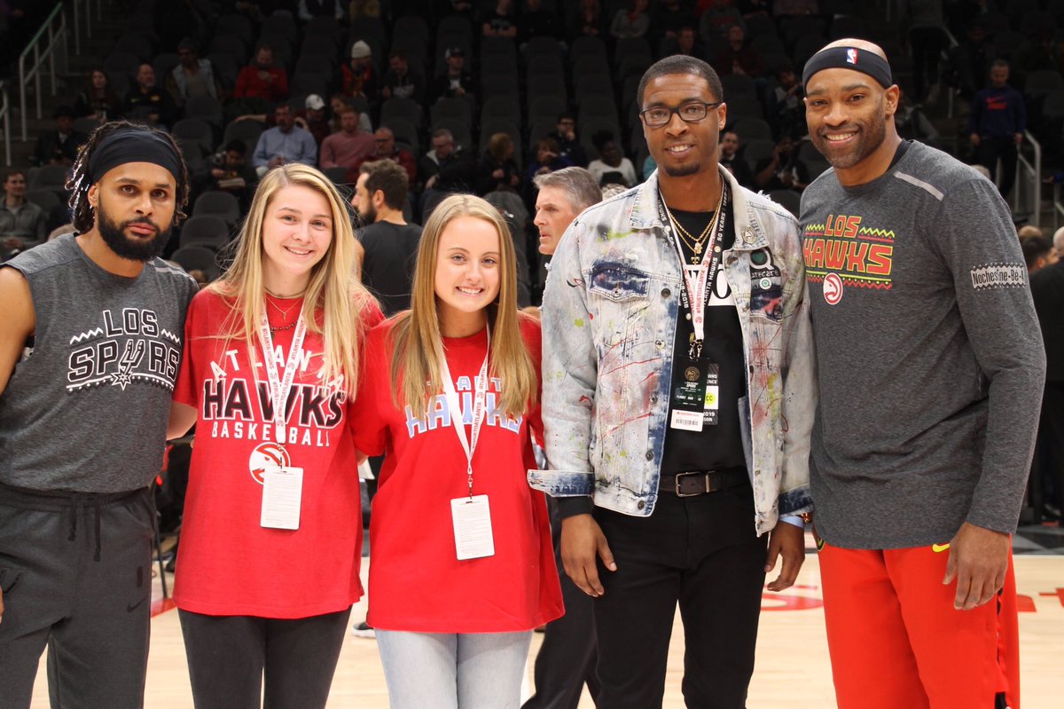 NPHS DECA members Emily Lupo and Catherine Davies were co-captains for last weeks Hawks vs Spurs game!!!